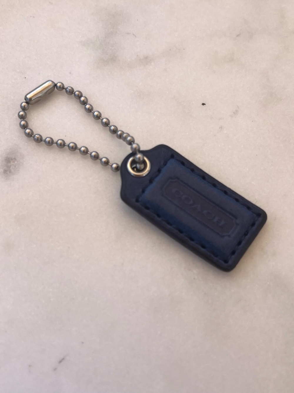 COACH Mini Vintage Leather Hang Tag, Blue